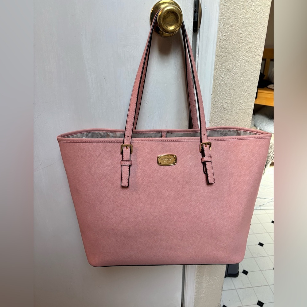 Jet Set Travel Medium Michael KORS Top-Zip Tote - Pale Pink